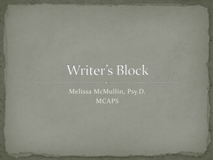 writer s block