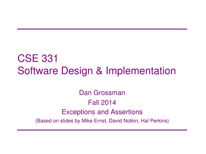 cse 331 software design implementation