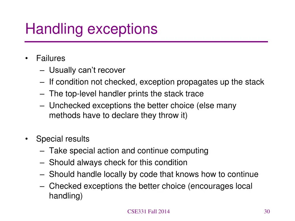 handling exceptions