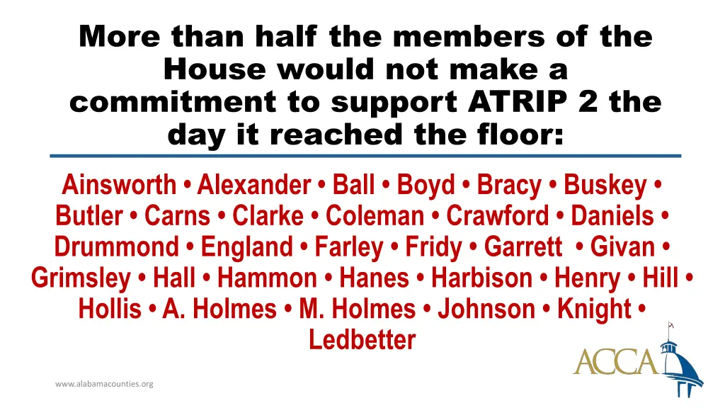 more than half the members of the house would