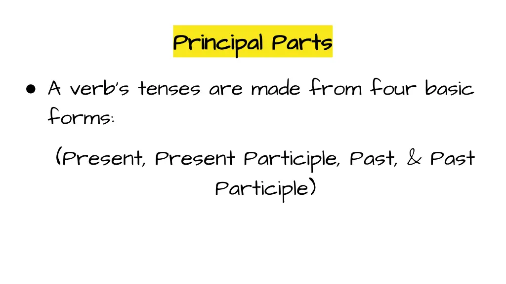 principal parts principal parts