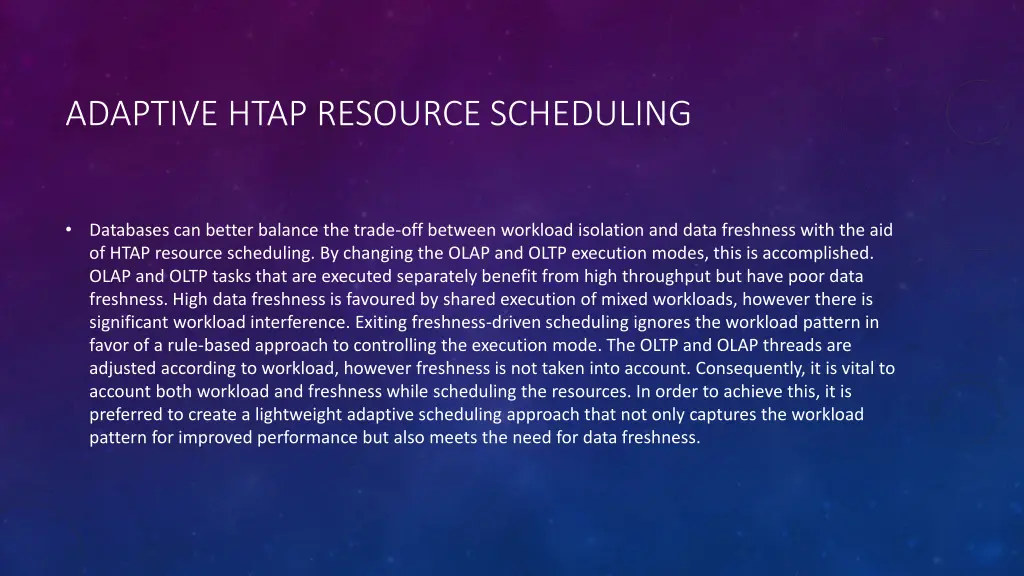 adaptive htap resource scheduling