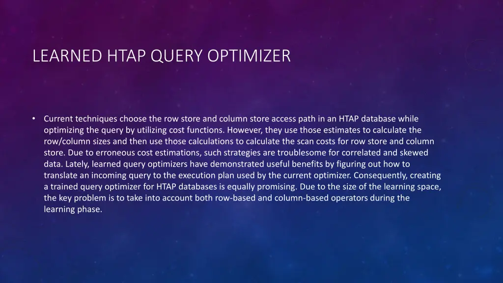 learned htap query optimizer
