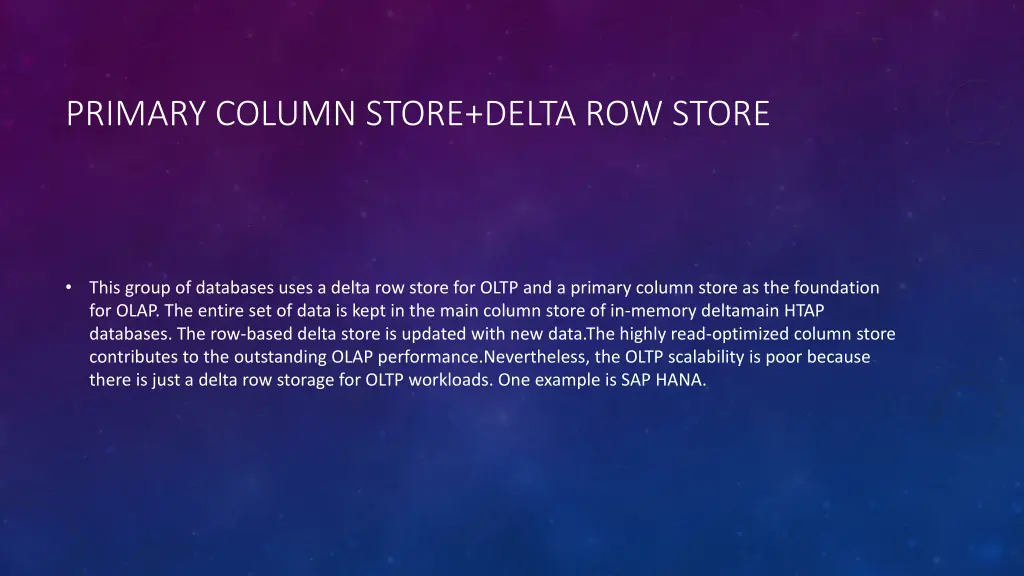 primary column store delta row store