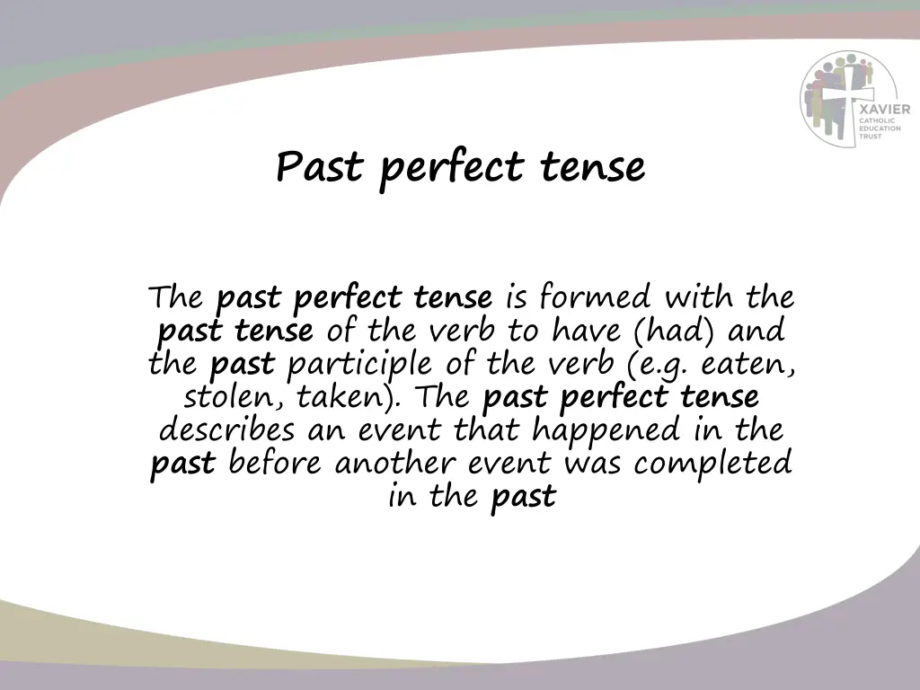 past perfect tense