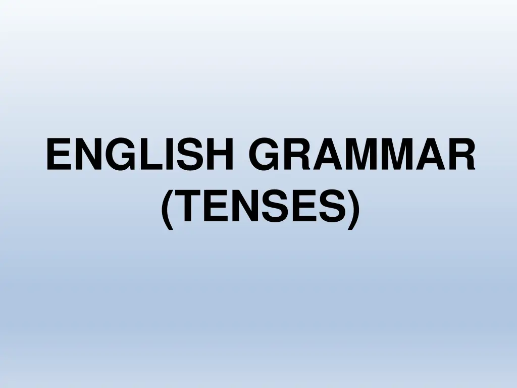 english grammar tenses