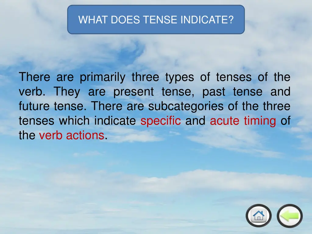 what does tense indicate 1