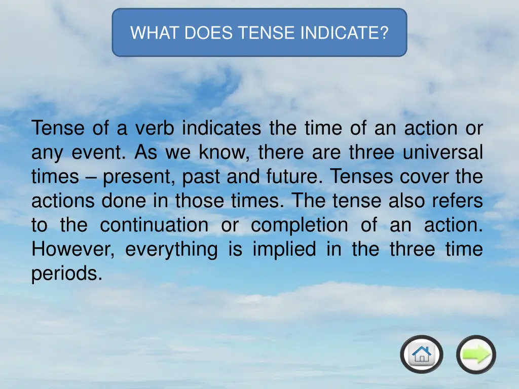 what does tense indicate