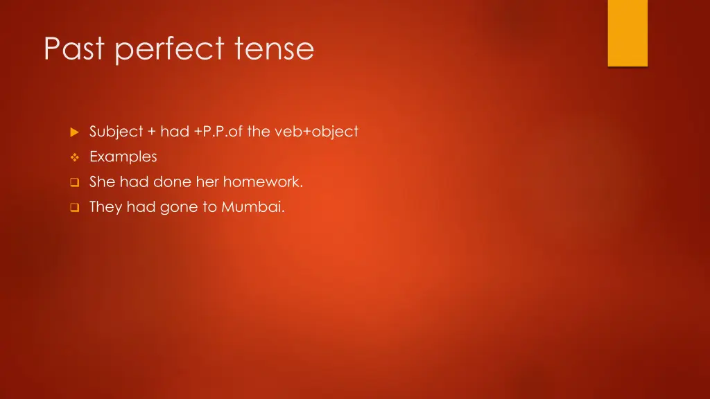 past perfect tense