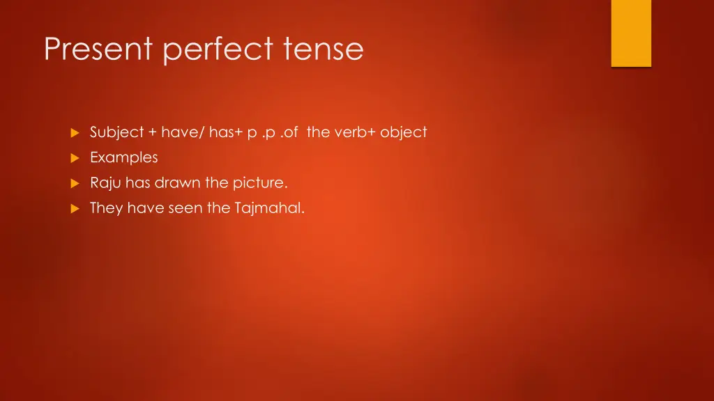 present perfect tense