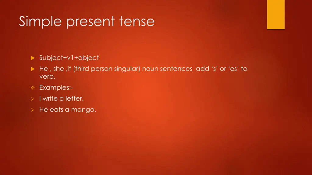 simple present tense