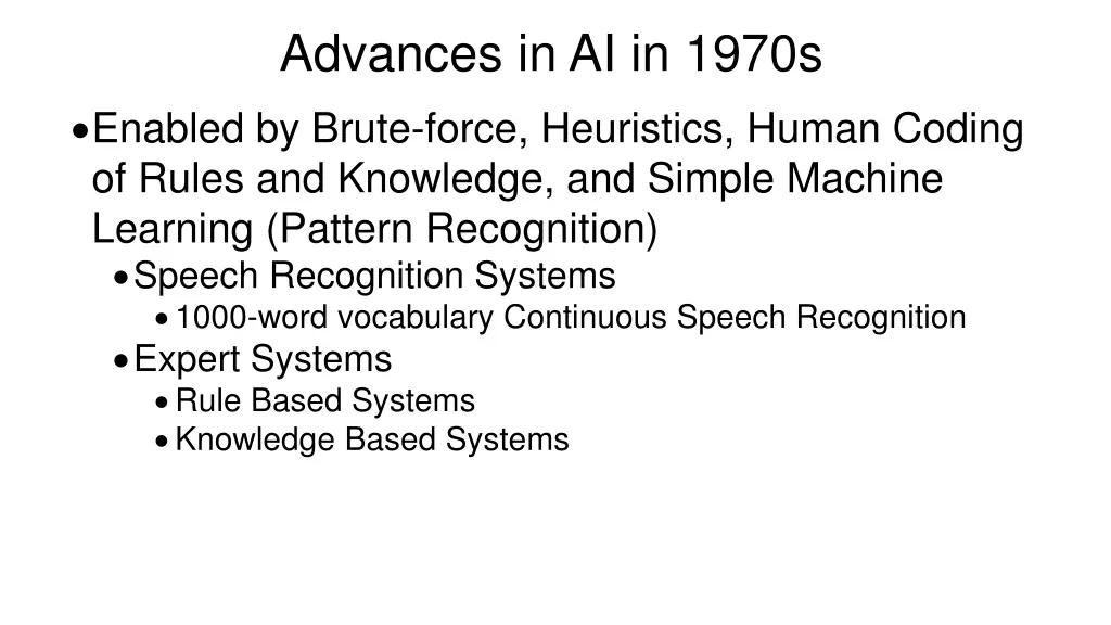 advances in ai in 1970s enabled by brute force