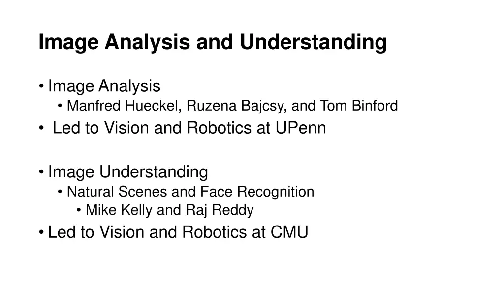 image analysis and understanding