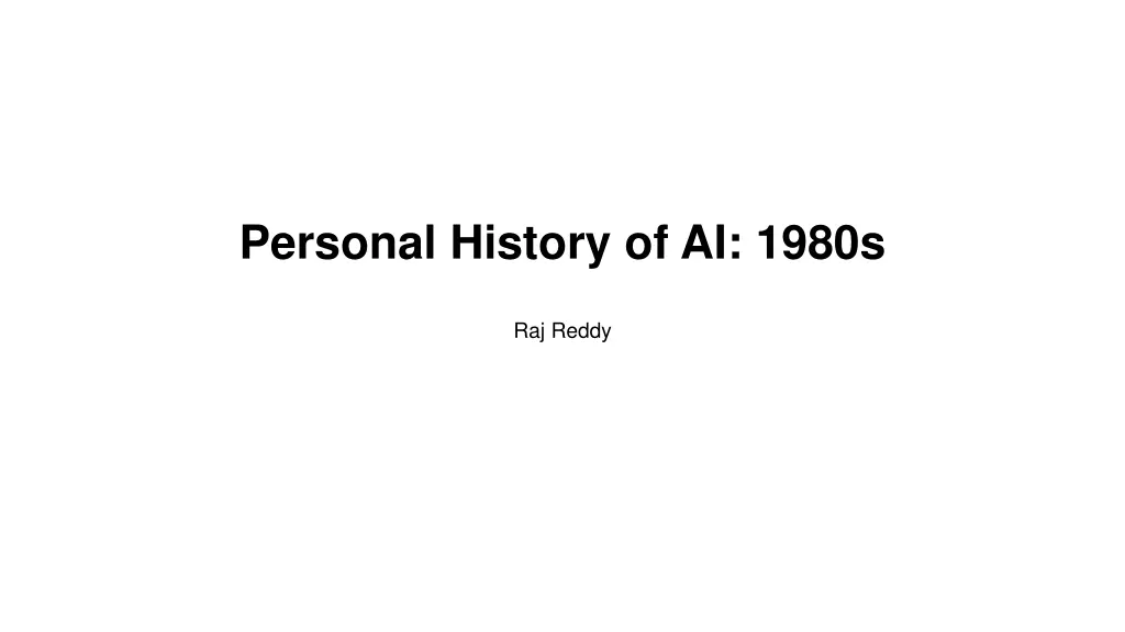 personal history of ai 1980s