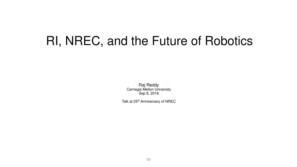 ri nrec and the future of robotics