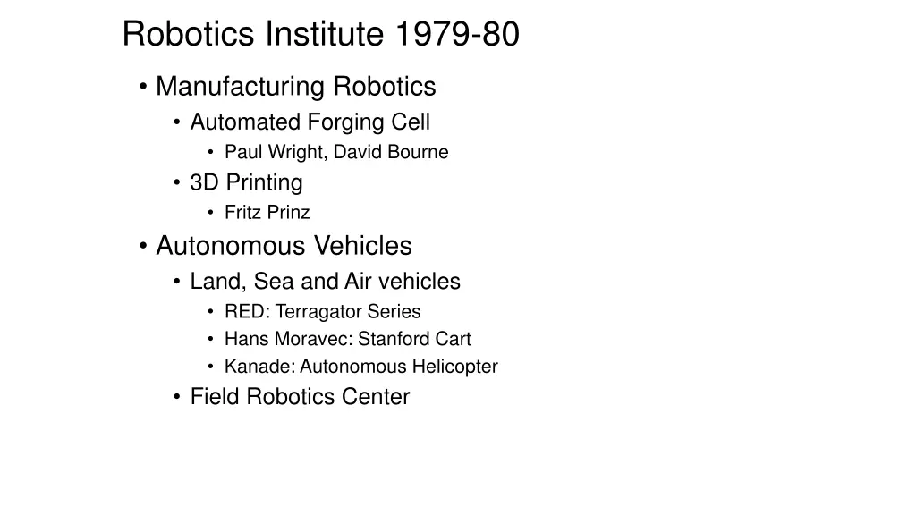 robotics institute 1979 80