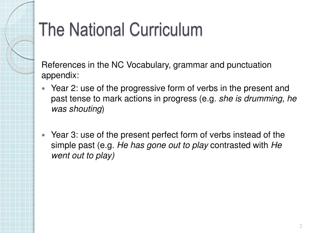 the national curriculum