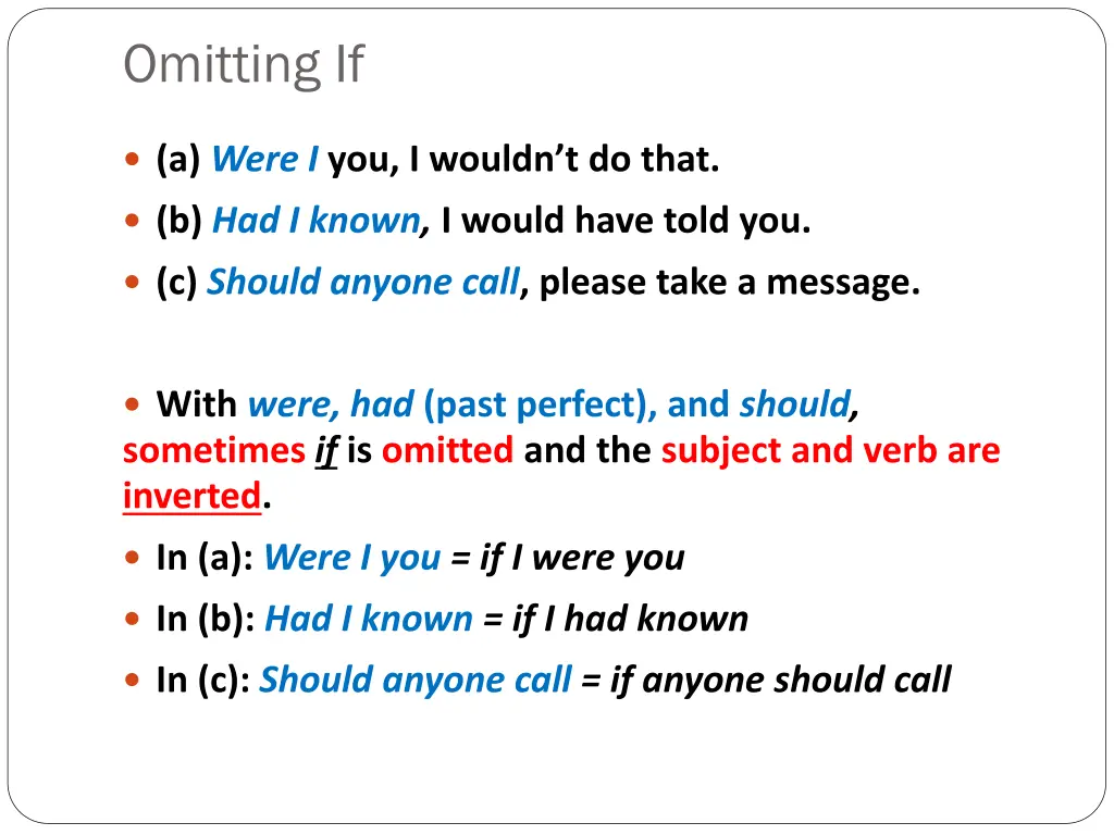 omitting if