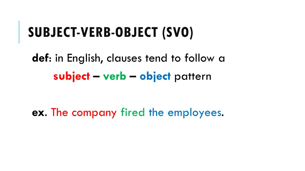 subject verb object svo