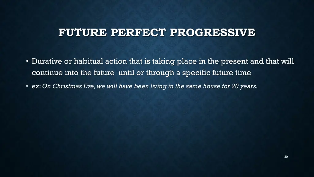 future perfect progressive