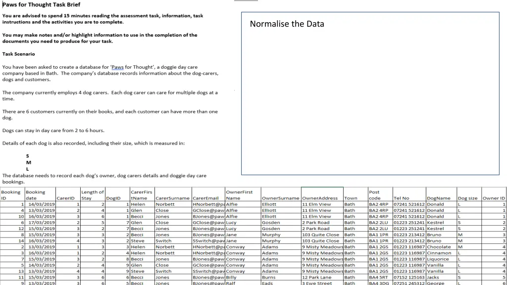 normalise the data 4