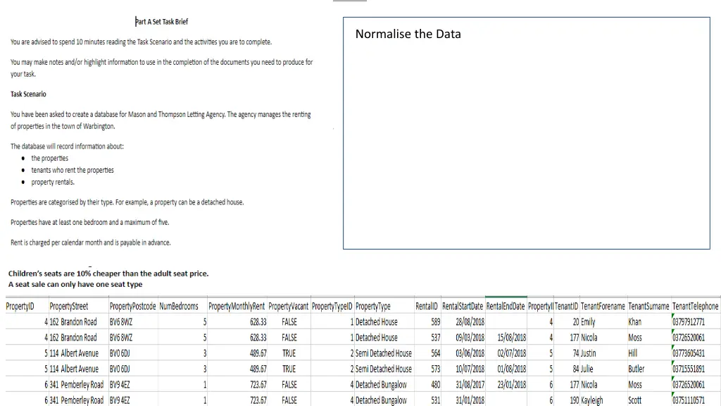 normalise the data 5