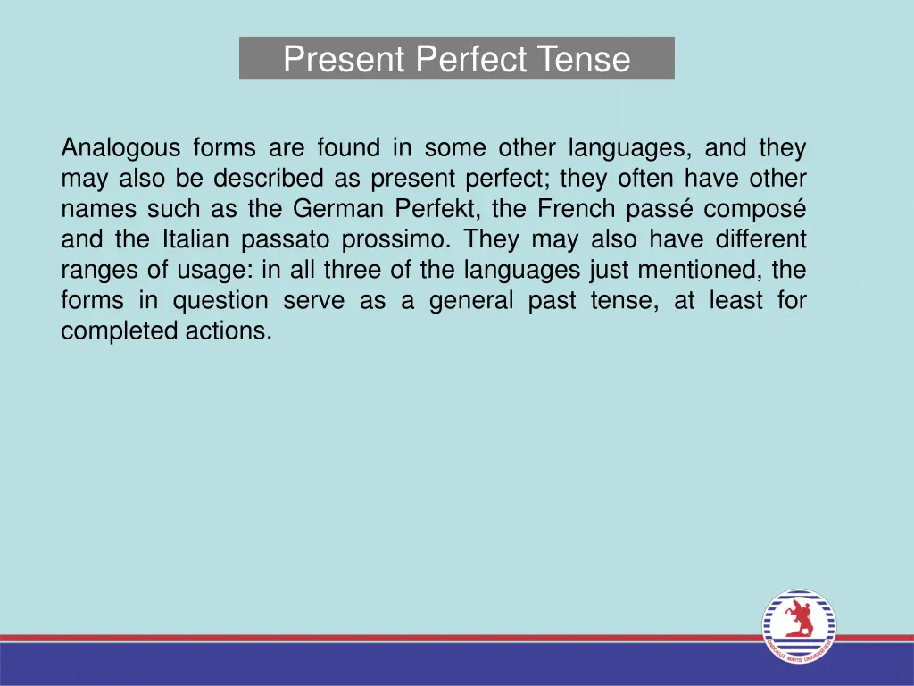 present perfect tense 1