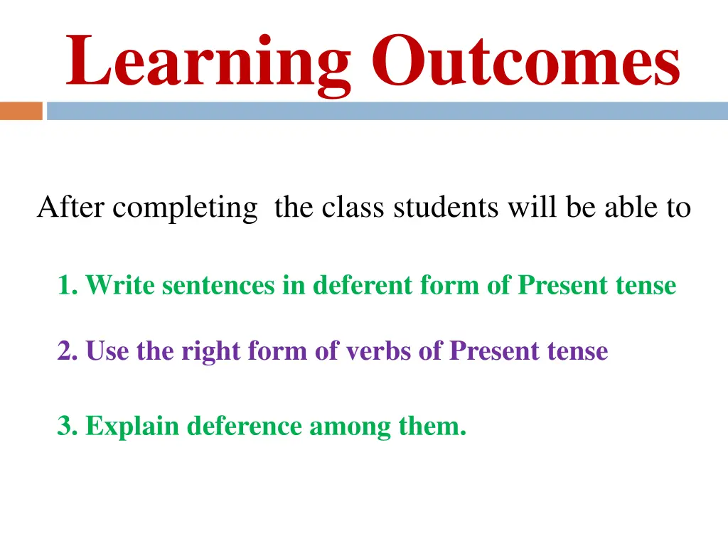 learning outcomes