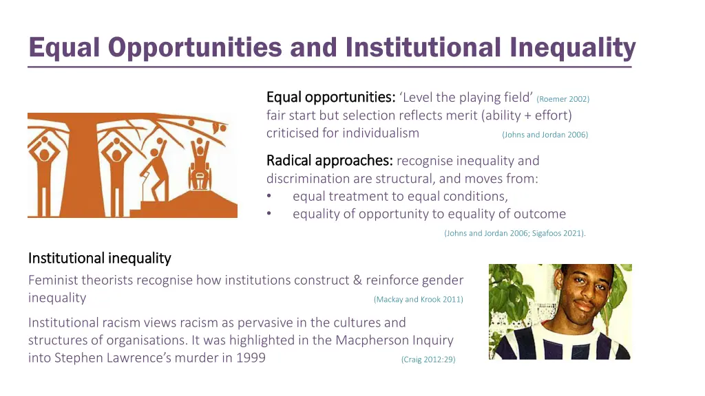 equal opportunities and institutional inequality