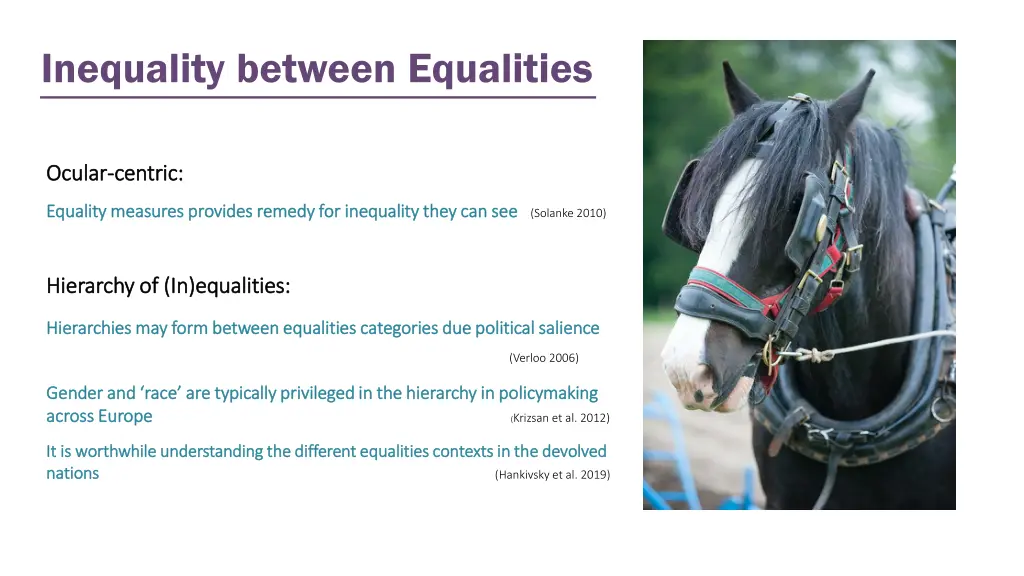 inequality between equalities