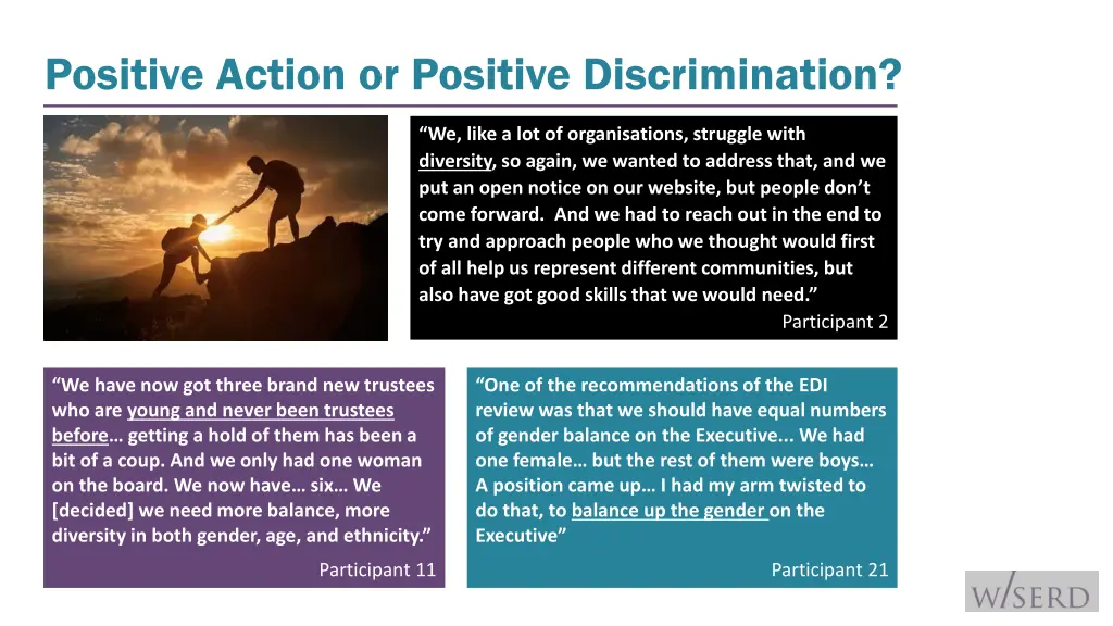 positive action or positive discrimination