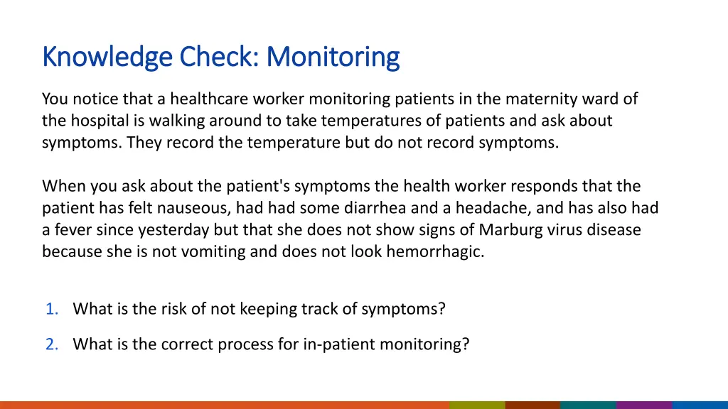 knowledge check monitoring knowledge check