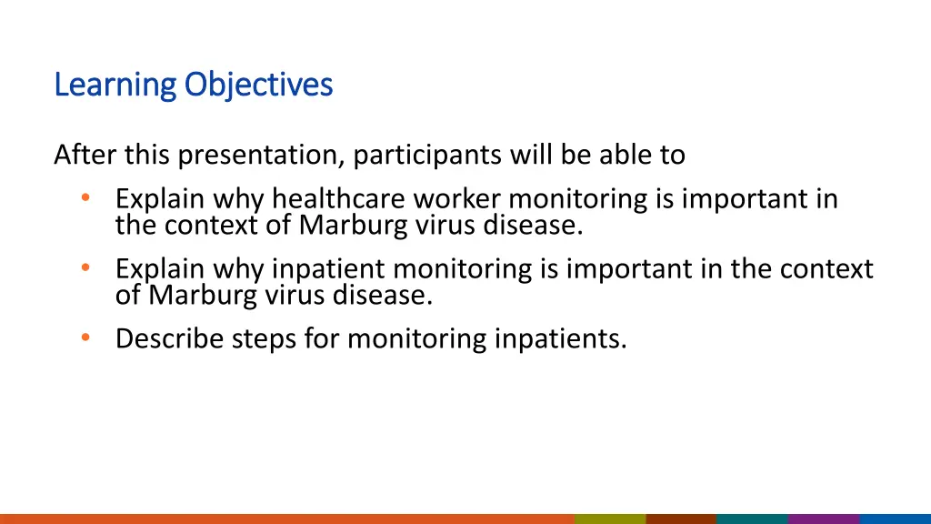 learning objectives learning objectives