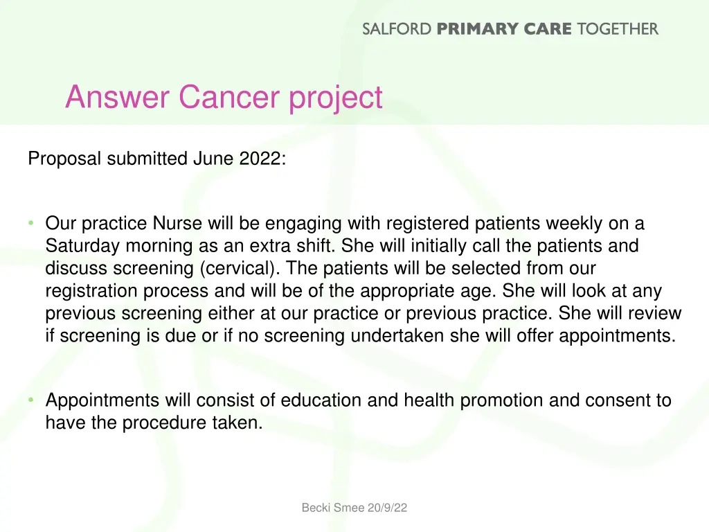 answer cancer project