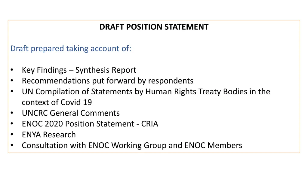 draft position statement