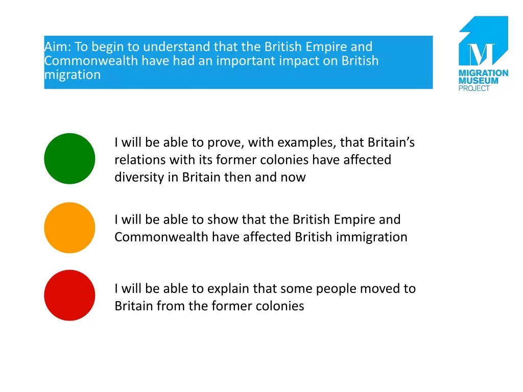 aim to begin to understand that the british