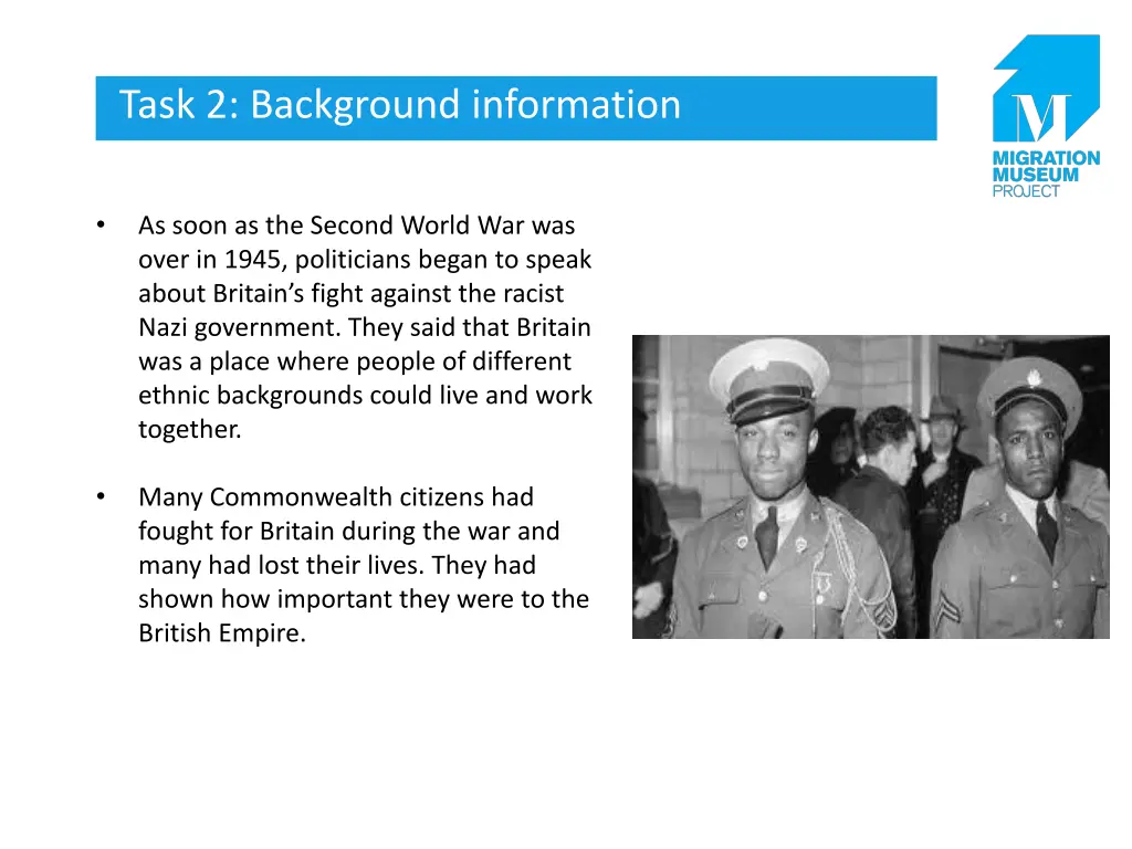 task 2 background information