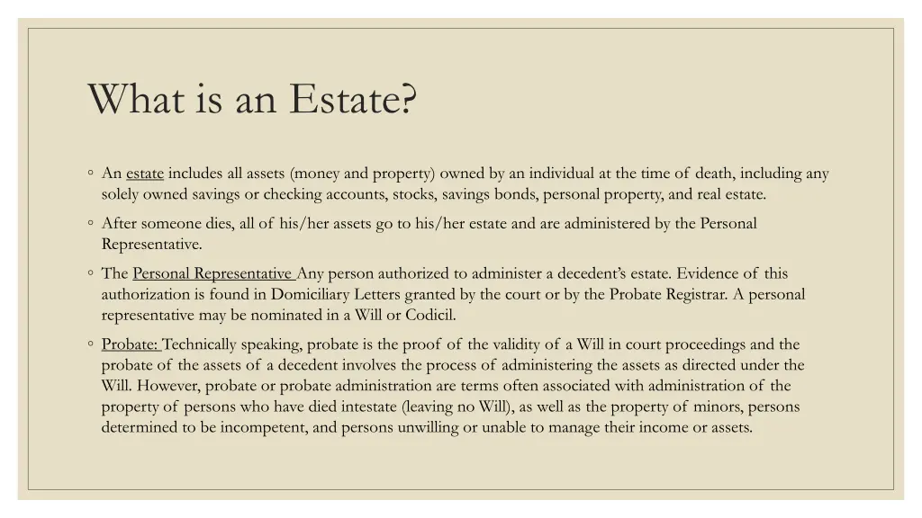 what is an estate