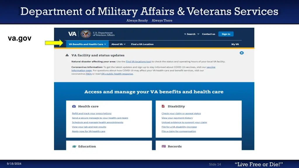 department of military affairs veterans services 11