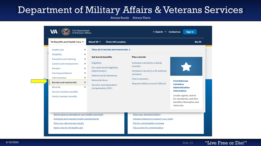 department of military affairs veterans services 12