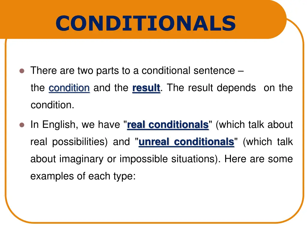 conditionals