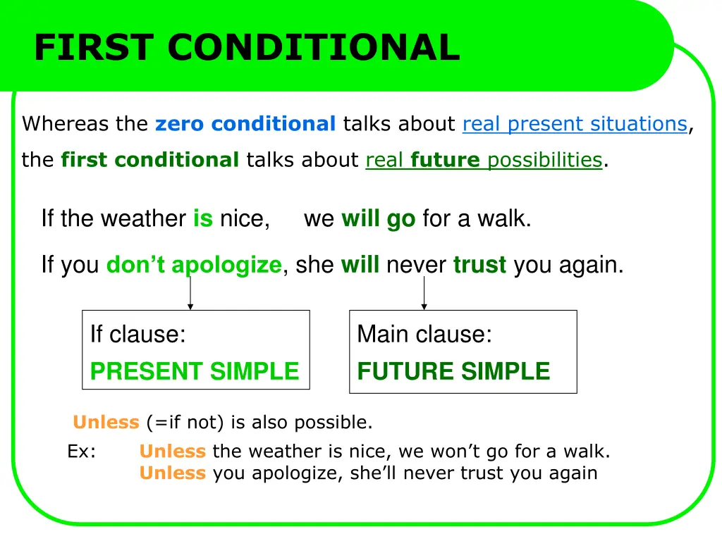 first conditional