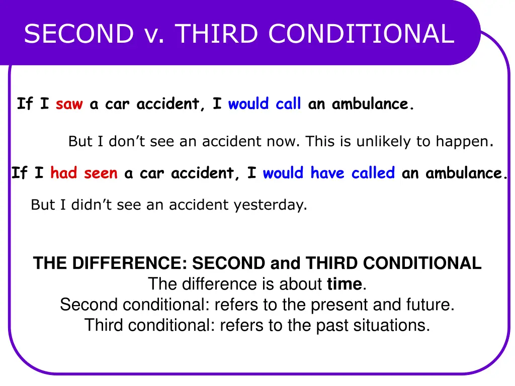 second v third conditional