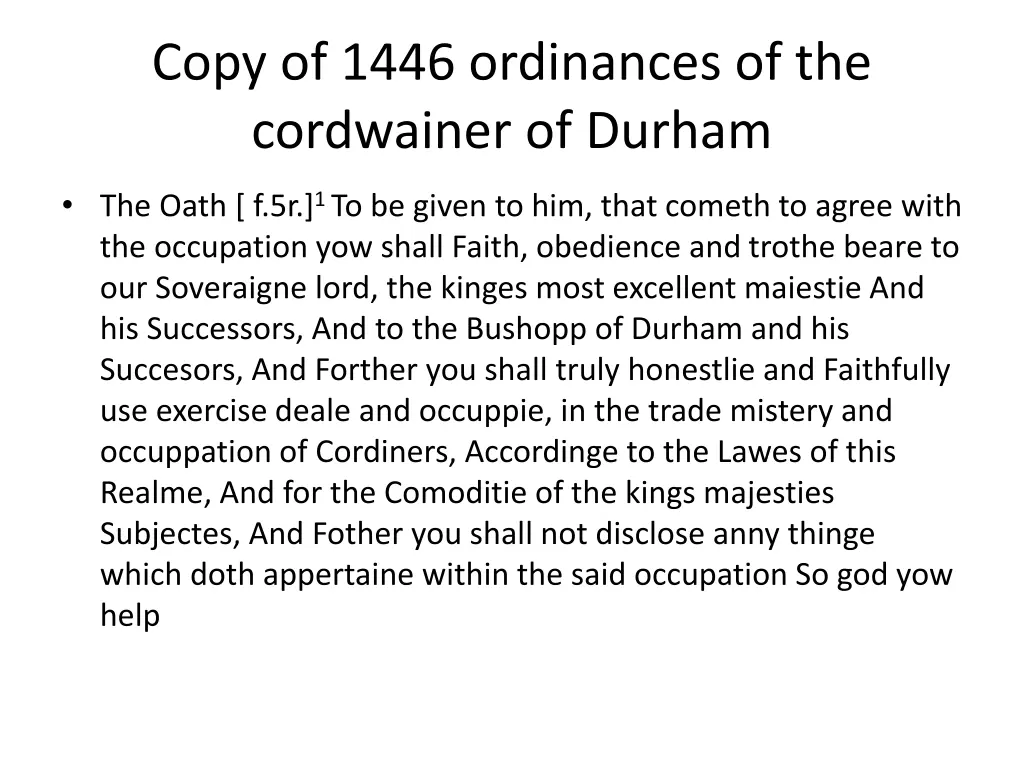 copy of 1446 ordinances of the cordwainer