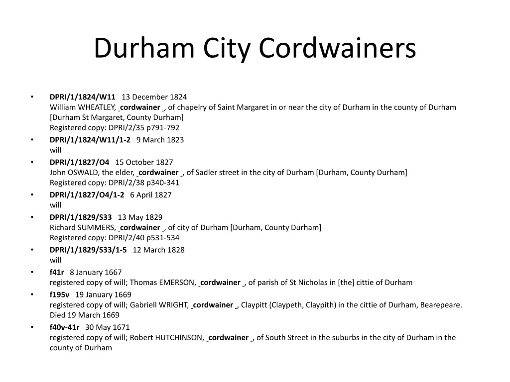 durham city cordwainers