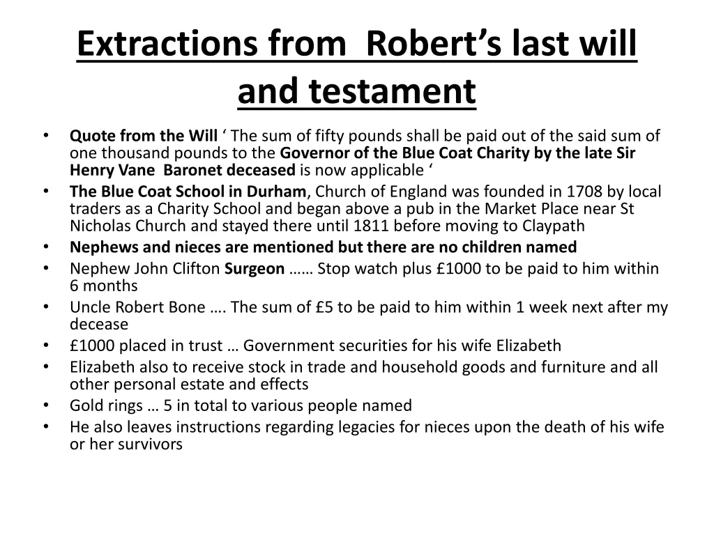 extractions from robert s last will and testament