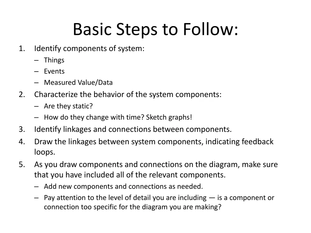 basic steps to follow 1