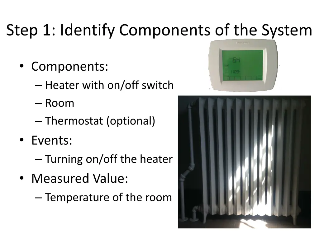 step 1 identify components of the system