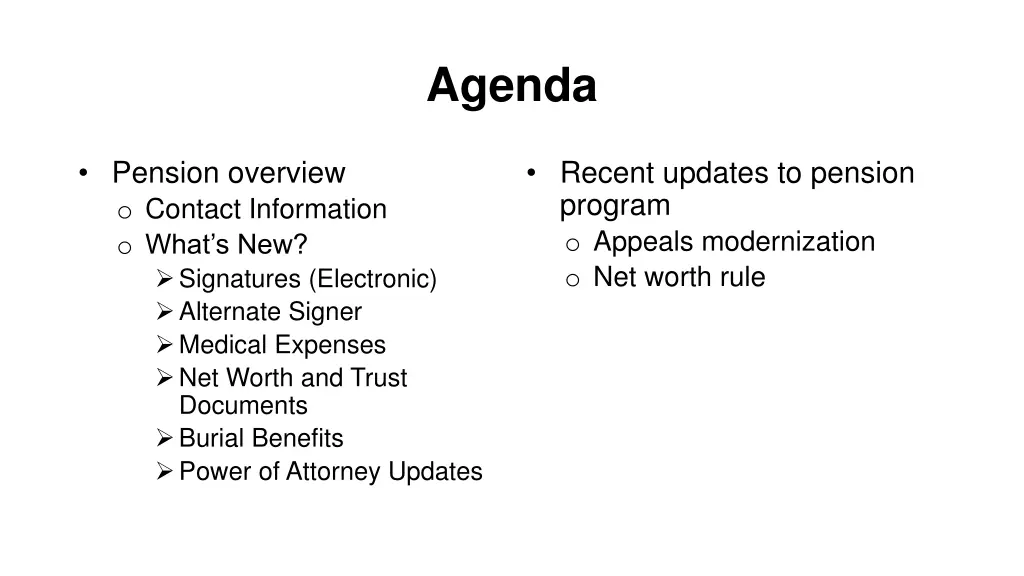 agenda