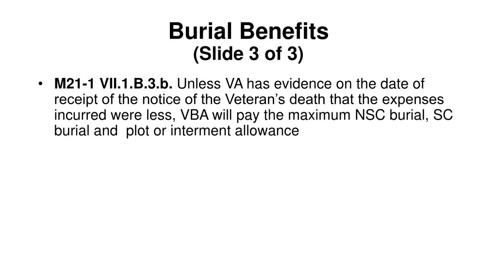 burial benefits slide 3 of 3